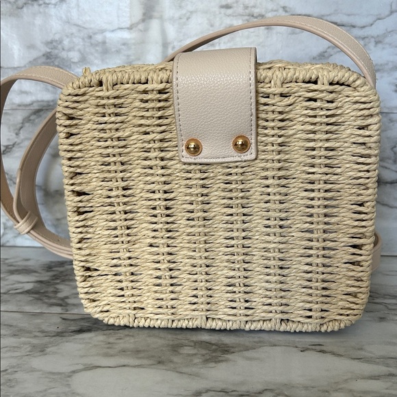 Like Dreams Poppy vegan Bow Tie Straw woven basket purse Crossbody bag coquette - Picture 4 of 13